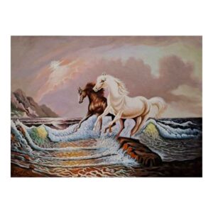 Persian Realism Oil Hand Painting Model Horses