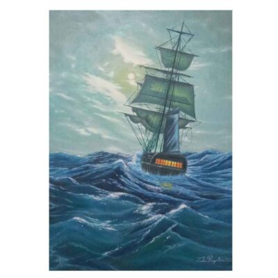 Original Realism Painting – Oil on Canvas, Sea