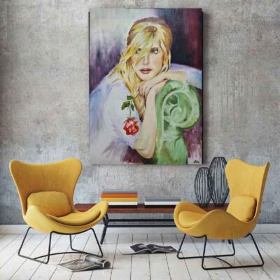 Original Realism Painting – Oil on Canvas, Woman