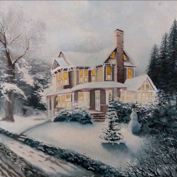 Original Realism Painting -Oil on Canvas, Winter by Ebrahim Shirian