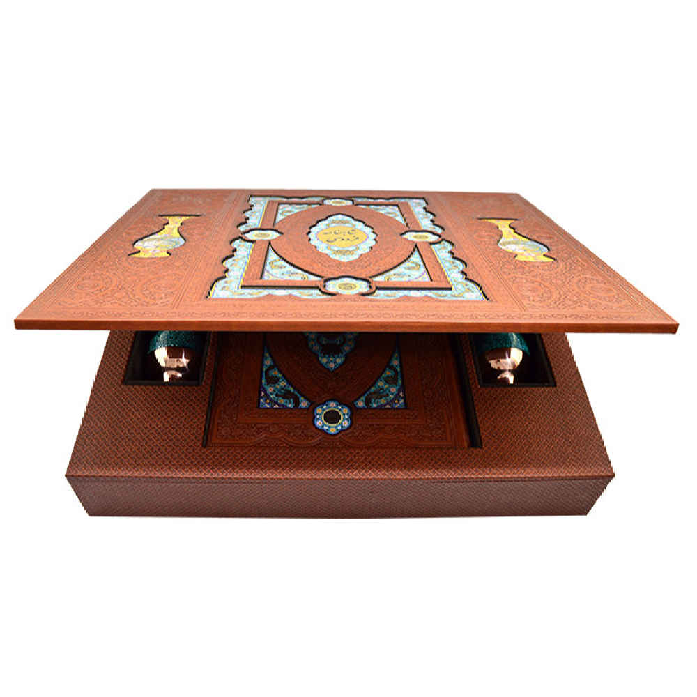 Treasured Persian Minakari Vases and Shahnameh Ferdowsi Gift Set