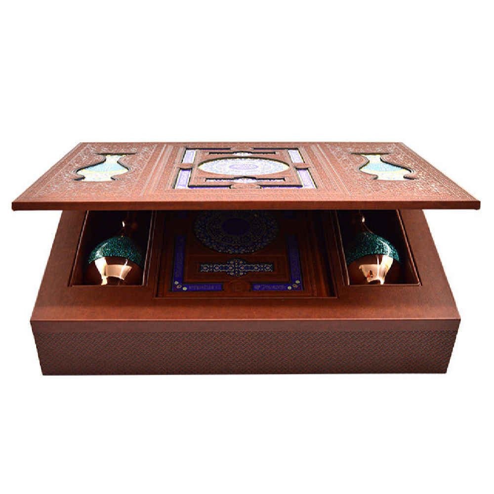 Treasured Persian Minakari Vases and Quran Book Gift Set