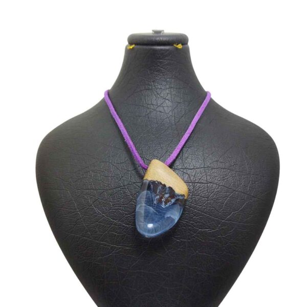 Wood & Resin Necklace Handcrafted Artistic Bold Style Abr