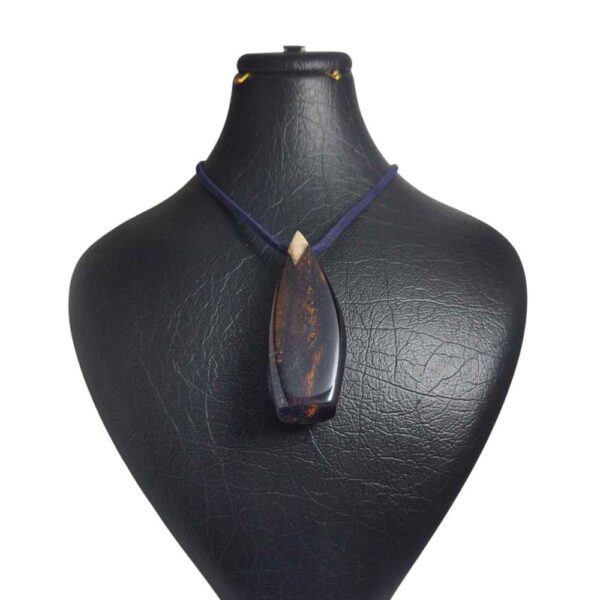 Wood & Resin Necklace Handcrafted Artistic Bold Style Fariba