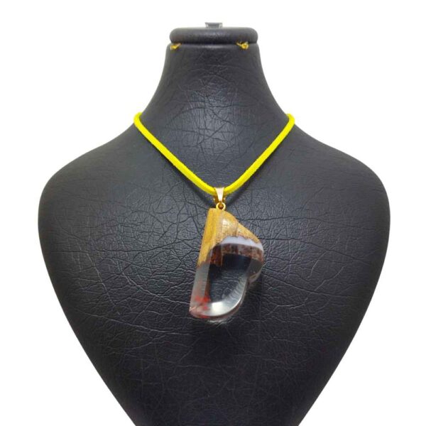 Wood & Resin Necklace Handcrafted Artistic Bold Style Leili