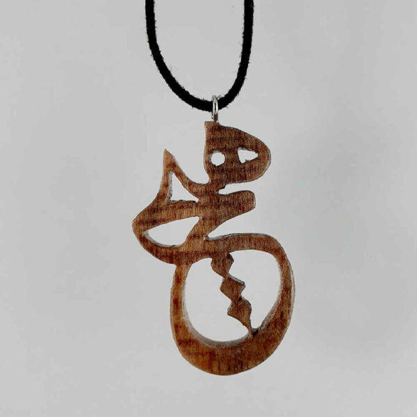 Persian Wooden Necklace Artistic Hich Calligraphy