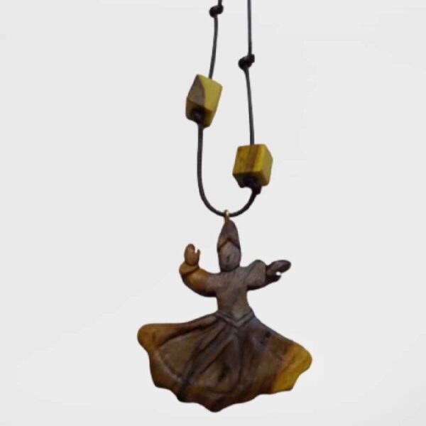 Persian Wooden Necklace Artistic Sama Dance