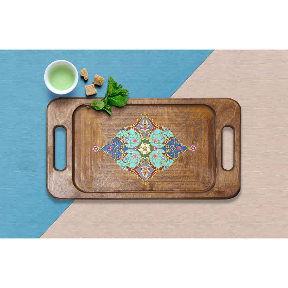 Elaheh Wooden Serving Tray – Infused with Persian Artistry