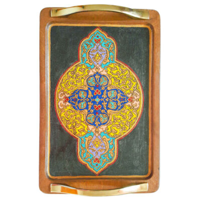 Eslimi Wooden Serving Tray – Timeless Persian Pattern for Tea & More
