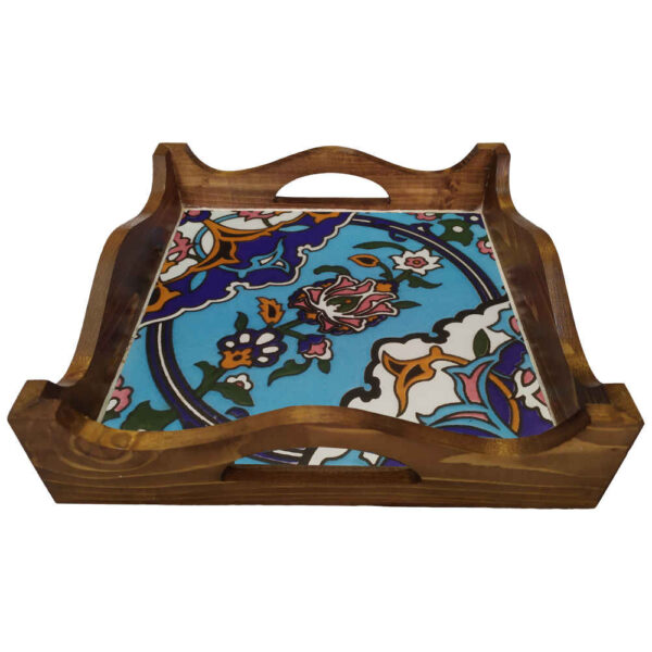 Yara Serving Tray – Persian Wooden Finish for Tea, Coffee & More