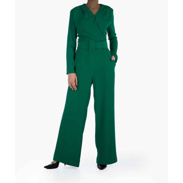 Blend Green Jumpsuit with Side Belt for Women Gelareh
