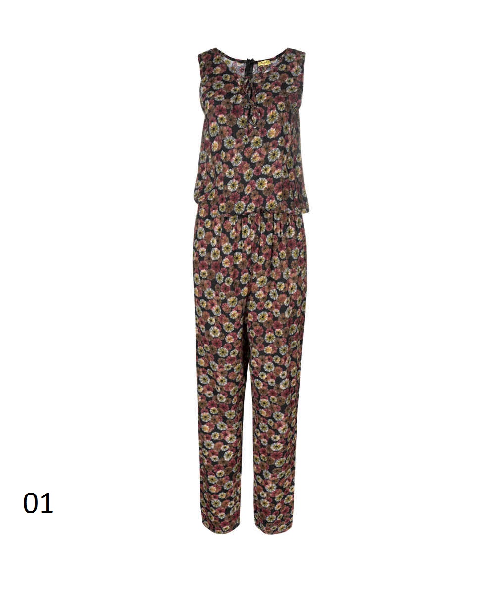 Floral Jumpsuit with Side Belt for Women Bita