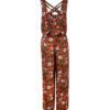 Floral Jumpsuit with Side Belt for Women Gila