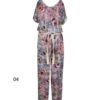 Floral Jumpsuit with Side Belt for Women Paradise