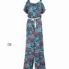 Floral Jumpsuit with Side Belt for Women Paradise