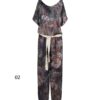 Floral Jumpsuit with Side Belt for Women Paradise