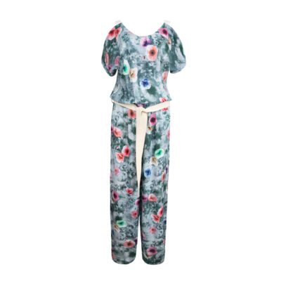 Floral Jumpsuit with Side Belt for Women Paradise