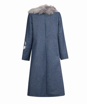 Double Breasted Wool Overcoat for Women with Fur Collar – Elegant & Warm
