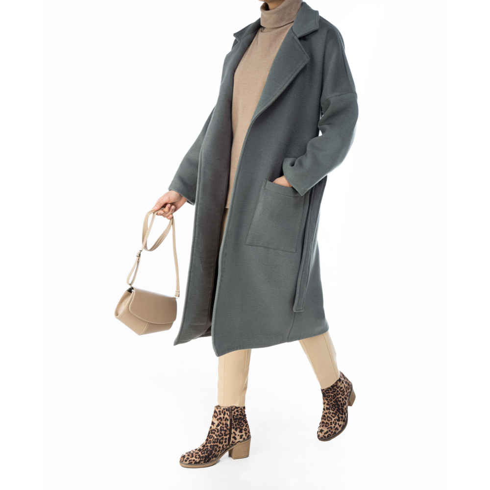 Double Breasted Cotton Overcoat for Women – Elegant Design