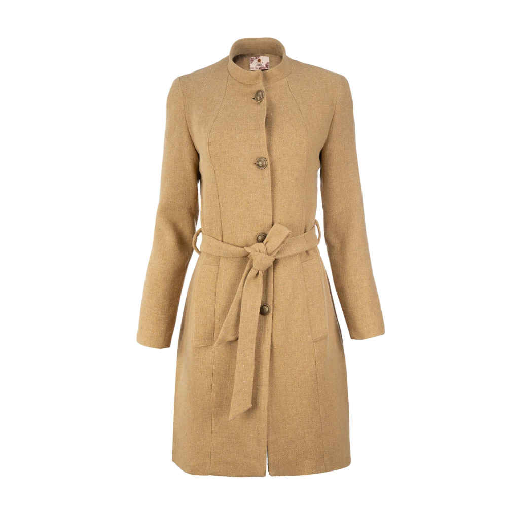 Winter Cotton Wrap Overcoat with Side Belt for Women – Functional & Fashionable