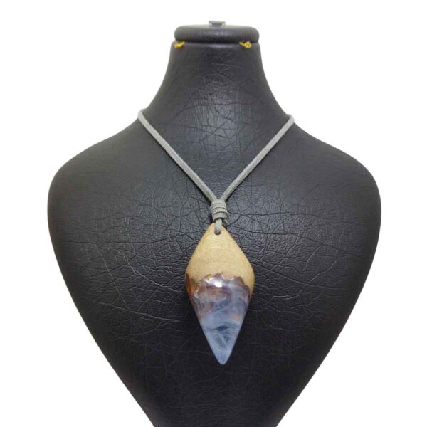 Wood & Resin Necklace Handcrafted Artistic Bold Style Bita