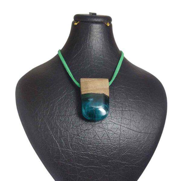 Wood & Resin Necklace Handcrafted Artistic Bold Style Oghyanous