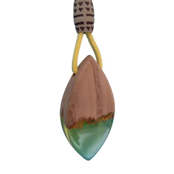 Wood & Resin Necklace Handcrafted Artistic Bold Style Pars