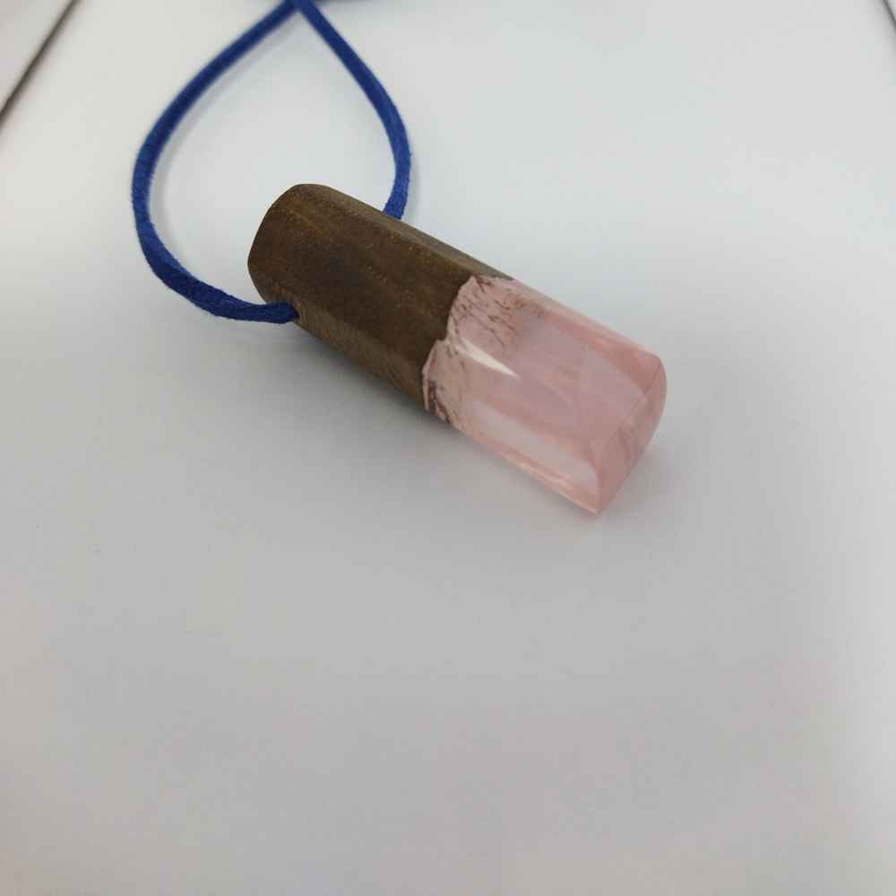 Wood & Resin Necklace Handcrafted Artistic Bold Style Snow