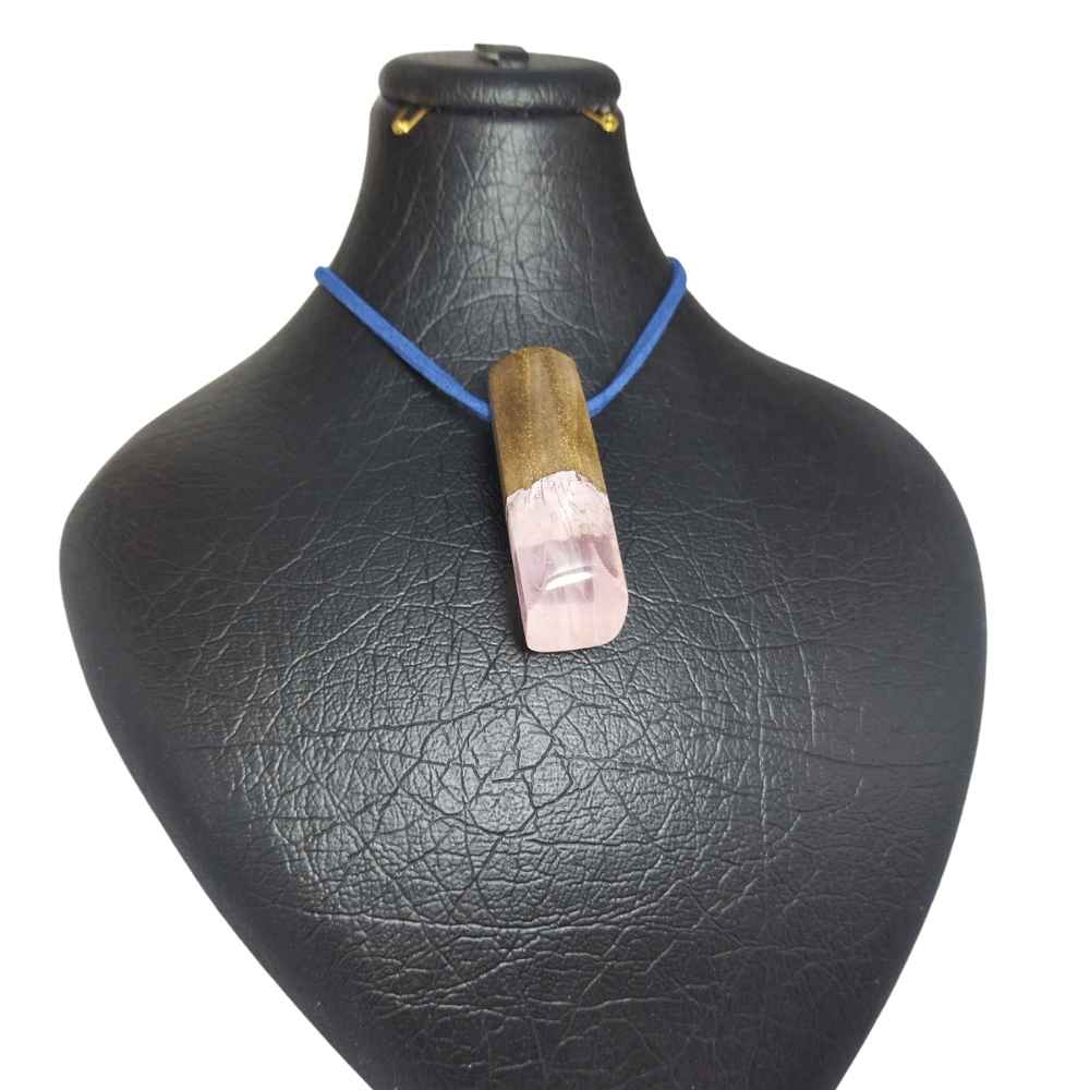 Wood & Resin Necklace Handcrafted Artistic Bold Style Snow