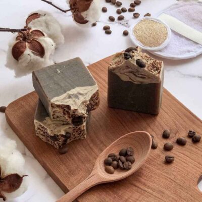 Natural Soap Bar for Normal Skin with Coffee Powder (x6)