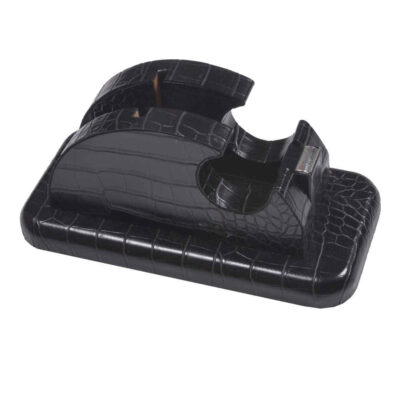 Black Leather Office Desk Set – 10-Piece Collection