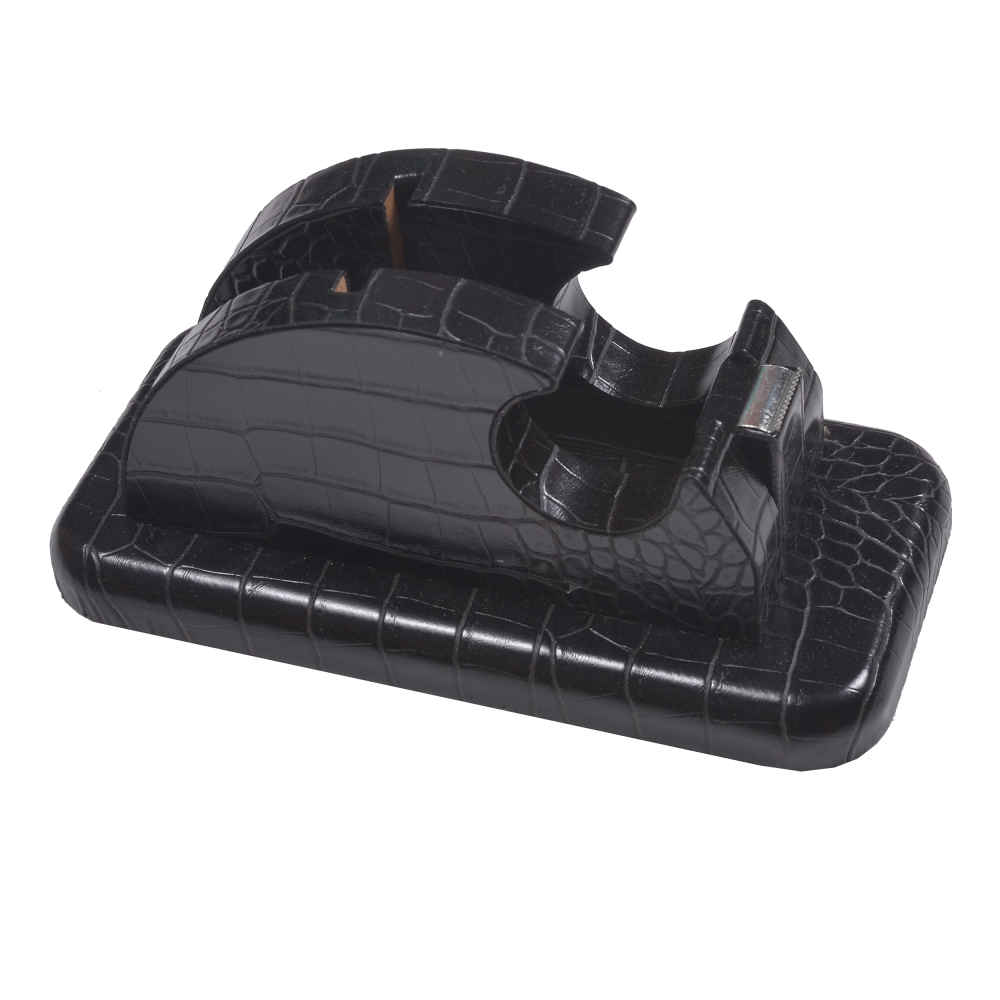 Black Leather Office Desk Set – 10-Piece Collection