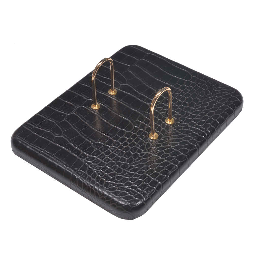 Black Leather Office Desk Set (10 Pcs) ShopiPersia