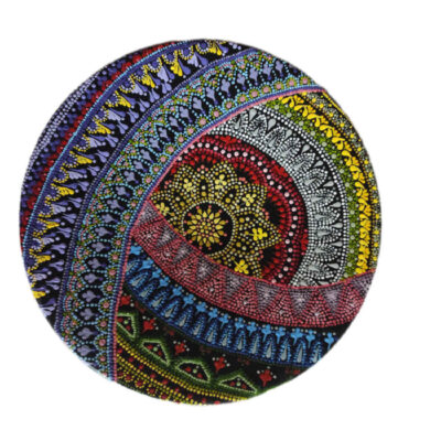 Decorative Pottery Plate Hand-Painted Dot Art Aban