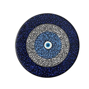 Decorative Dot Art Pottery Plate Model Cheshm Nazar