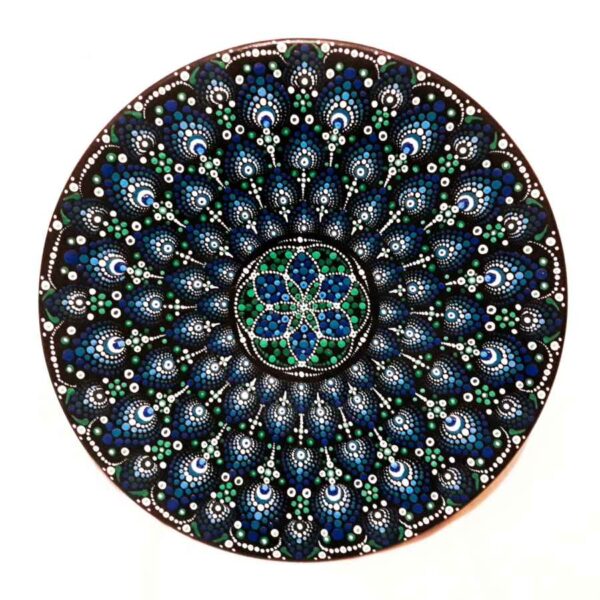 Decorative Dot Art Pottery Plate Model Devil Eyes