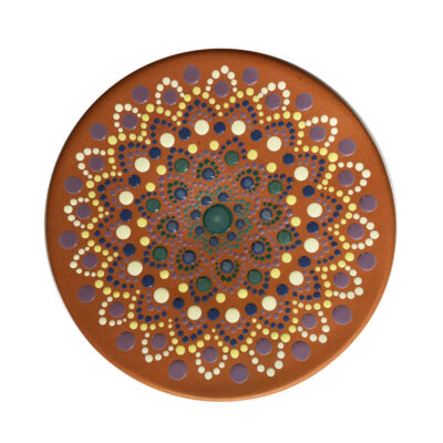 Decorative Pottery Plate Hand-Painted Dot Art Donya