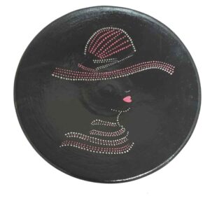 Decorative Dot Art Pottery Plate Model Lady