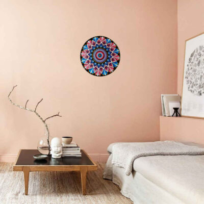 Decorative Pottery Wall Plate Hand-Painted Dot Art Mandala
