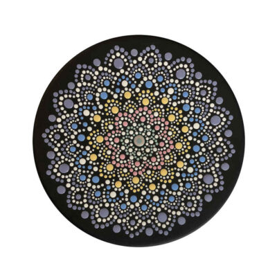 Decorative Pottery Plate Hand-Painted Dot Art Raha
