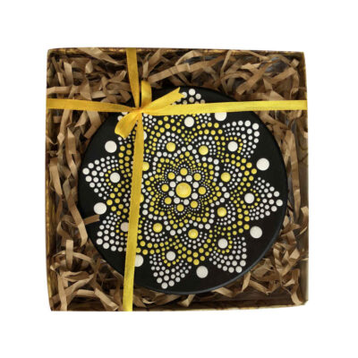 Decorative Pottery Wall Plate Hand-Painted Dot Art Star