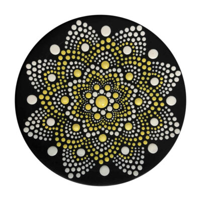Decorative Pottery Plate Hand-Painted Dot Art Star