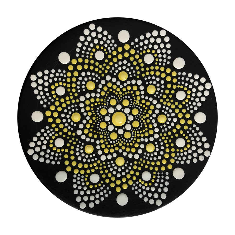 Decorative Pottery Plate Hand-Painted Dot Art Star