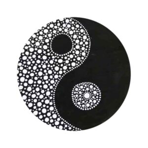 Decorative Dot Art Pottery Plate Model Yinyang