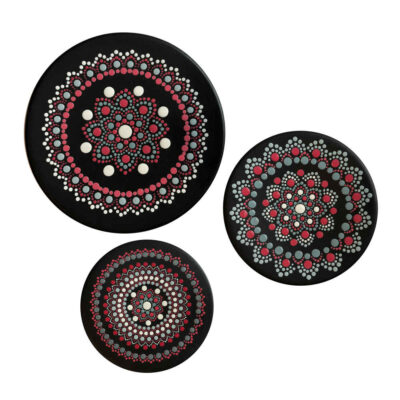 Decorative Pottery Plate Hand-Painted Dot Art Maryam