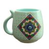 Artistic Handcrafted Ceramic Mug - Dot Art Pattern, Panah Model