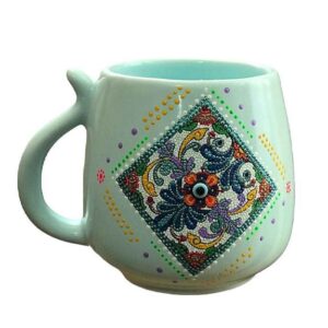 Artistic Handcrafted Ceramic Mug – Dot Art Pattern, Romina Model