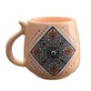 Artistic Handcrafted Ceramic Mug - Dot Art Pattern, Taha Model