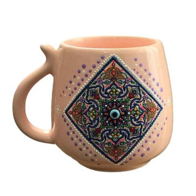 Artistic Handcrafted Ceramic Mug – Dot Art Pattern, Taha Model