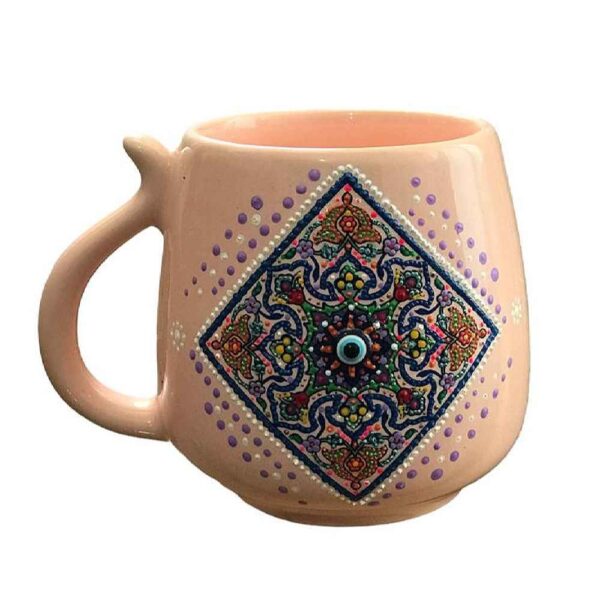 Artistic Handcrafted Ceramic Mug - Dot Art Pattern, Taha Model
